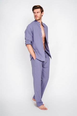 Chemise en lin - Bleu foncé