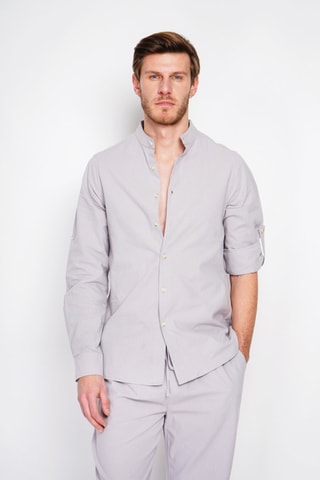 Chemise en lin - Gris clair