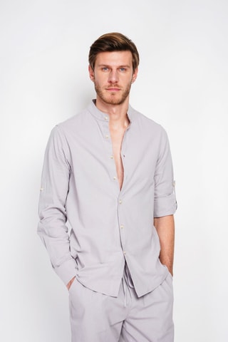 Chemise en lin - Gris clair