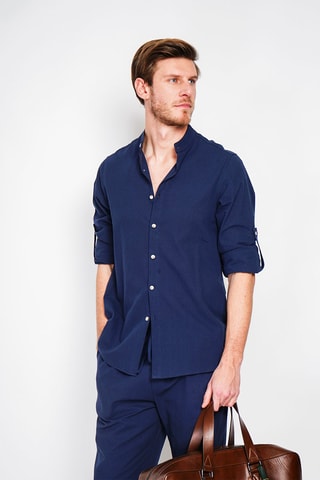 Chemise en lin - Bleu marine