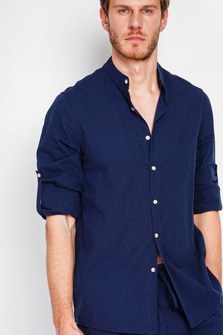 Chemise en lin - Bleu marine
