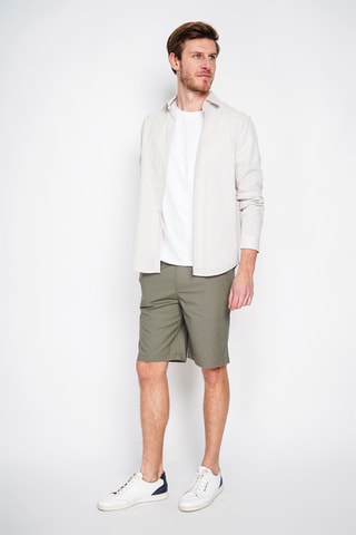 Chemise slim en lin - Beige