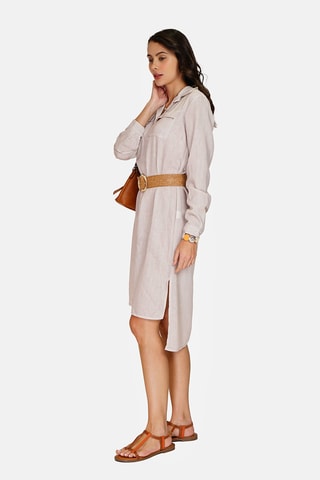 Robe chemise en lin 
Beige