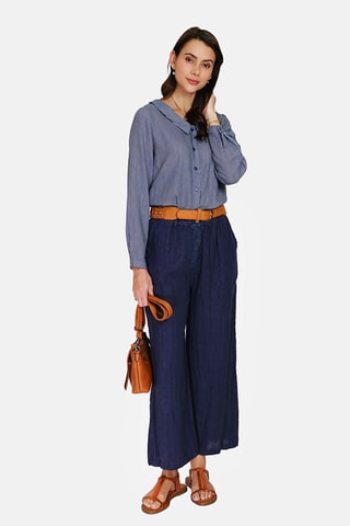 Chemise en lin 
Bleu