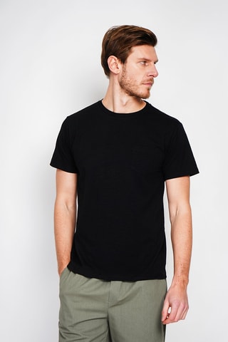 T-shirt en lin - Noir