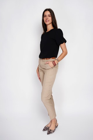 T-shirt en lin - Noir