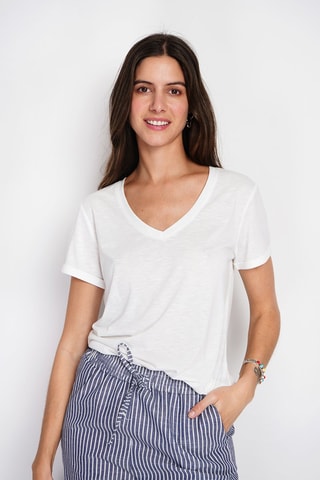T-shirt en lin - Blanc