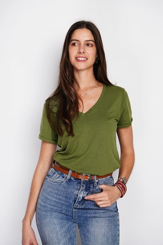 T-shirt en lin - Kaki