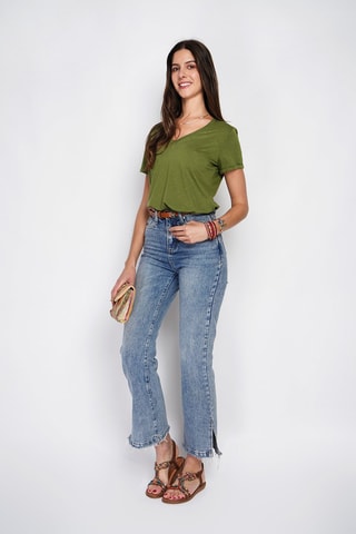 T-shirt en lin - Kaki