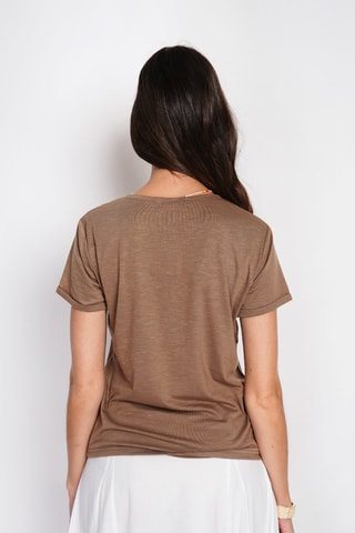 T-shirt en lin - Marron