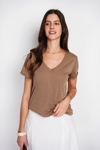 T-shirt en lin - Marron