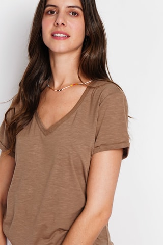 T-shirt en lin - Marron