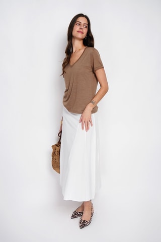 T-shirt en lin - Marron