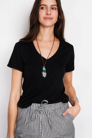T-shirt en lin - Noir