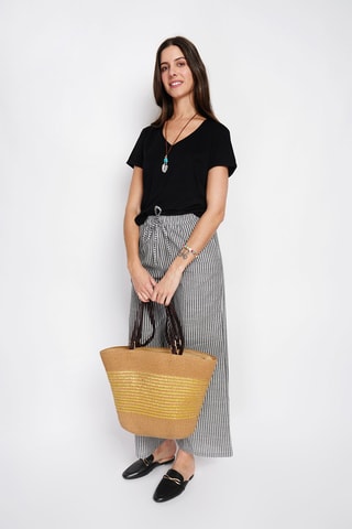 T-shirt en lin - Noir