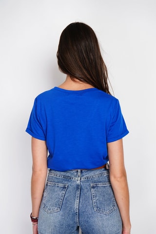 T-shirt en lin - Bleu roi