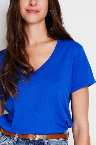 T-shirt en lin - Bleu roi