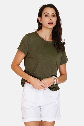T-shirt en lin 
Vert