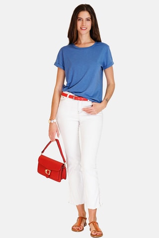 T-shirt en lin 
Bleu