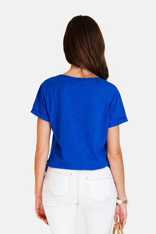 T-shirt en lin 
Bleu