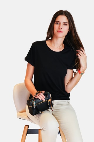 T-shirt en lin 
Noir