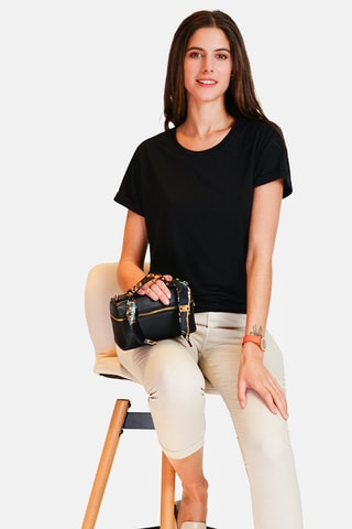 T-shirt en lin 
Noir