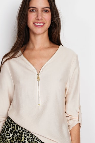 Blouse en lin - Beige clair