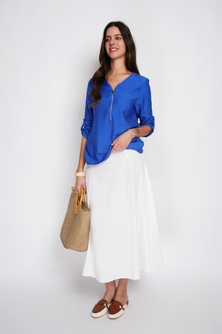 Blouse en lin - Bleu roi