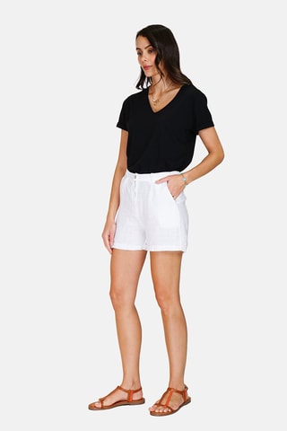 Short en lin 
Blanc