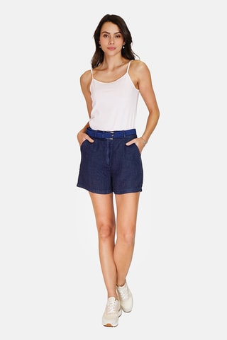 Short en lin 
Bleu