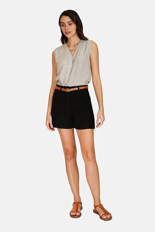 Short en lin 
Noir