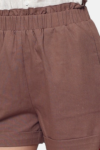 Short en lin 
Marron