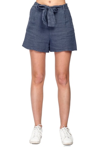 Short en lin - Bleu marine