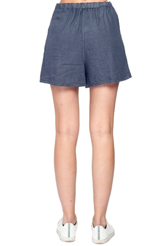Short en lin - Bleu marine