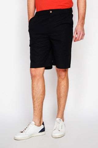 Bermuda semi-slim en lin - Noir