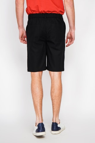 Bermuda semi-slim en lin - Noir