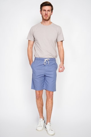 Bermuda en lin - Bleu