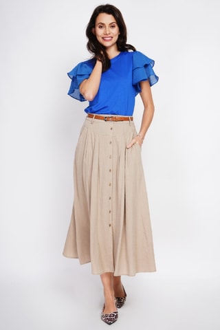 Jupe longue en lin - Camel