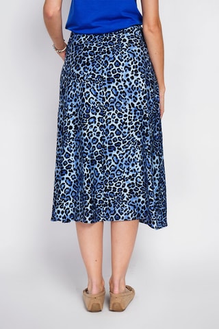 Jupe midi en lin - Bleu cobalt