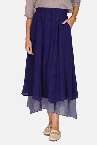 Jupe longue en lin 
Bleu