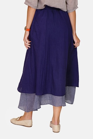Jupe longue en lin 
Bleu