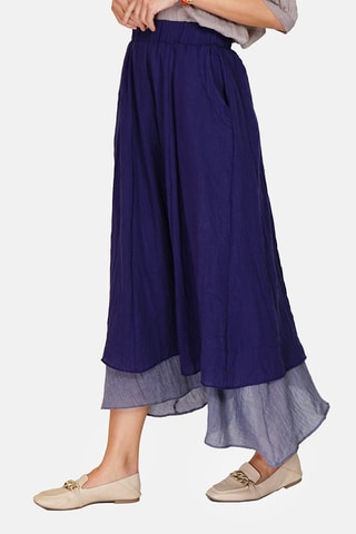 Jupe longue en lin 
Bleu