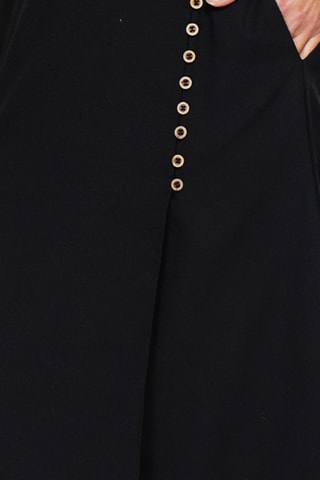 Jupe portefeuille en lin - Noir