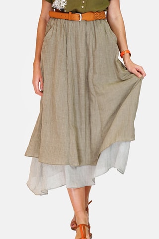 Jupe longue en lin 
Beige