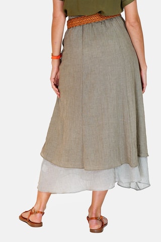 Jupe longue en lin 
Beige