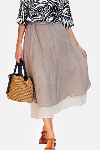 Jupe longue en lin 
Beige