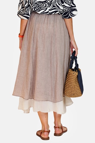 Jupe longue en lin 
Beige