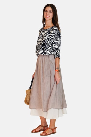Jupe longue en lin 
Beige