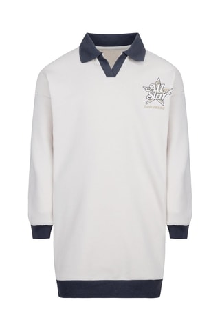 Robe pull - Ecru et bleu marine