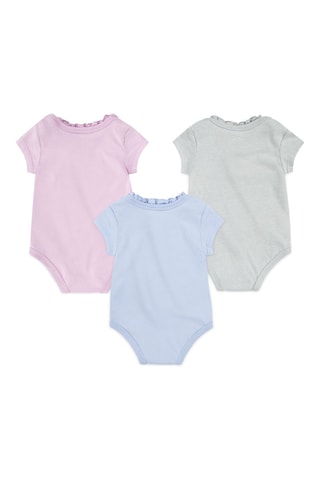 3 bodys - Rose, ciel et gris clair